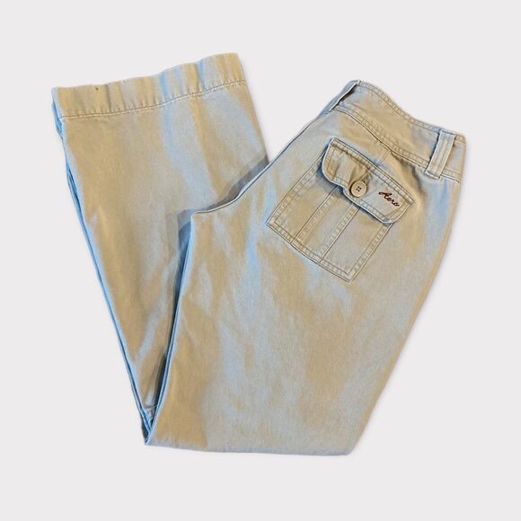 Y2K Cargo Khaki Bell Bottom Low Waisted Flare Pants - Picture 2 of 9